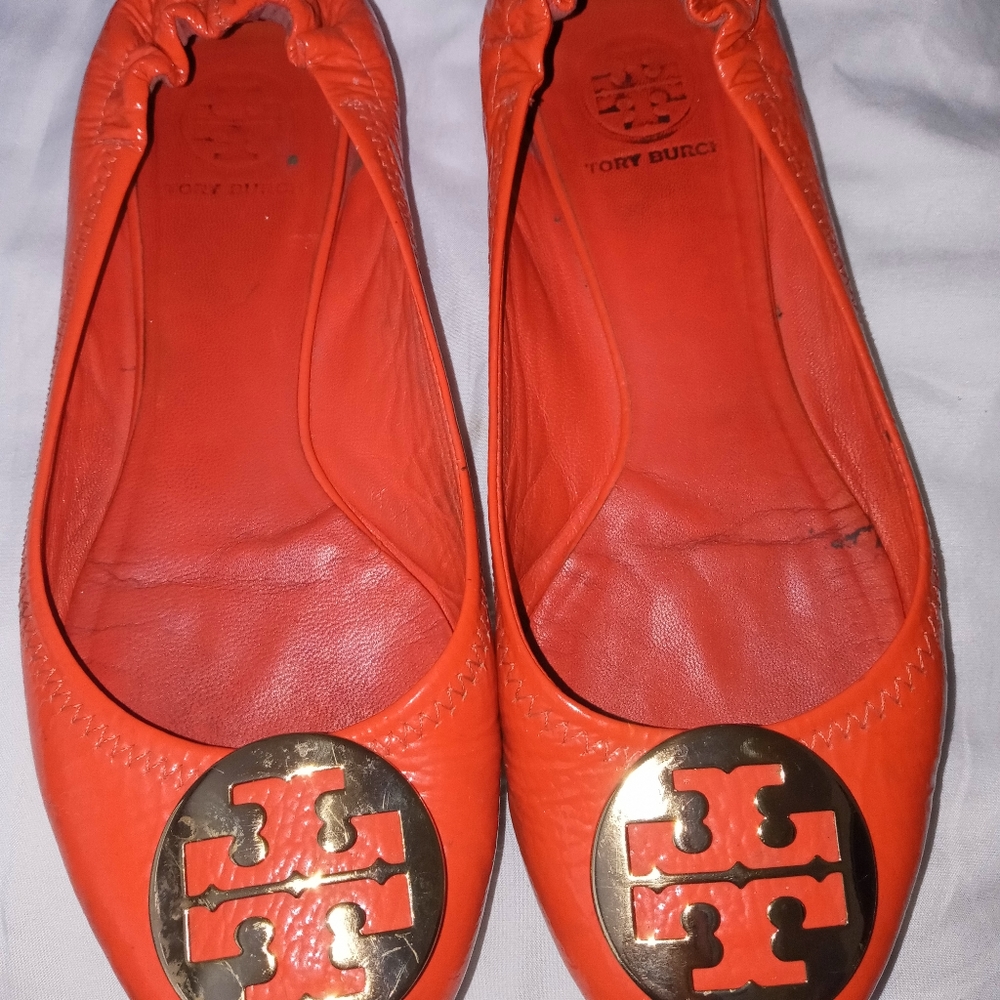Tory Burch Orange Ballet Flats